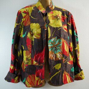 Coldwater creek floral silk blazer size M
